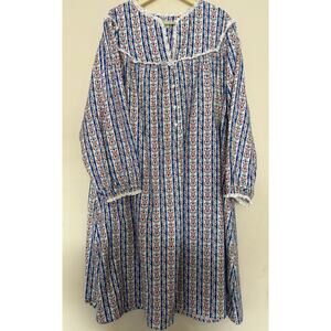 Lanz of Salzburg Flannel Nightgown Plus Size 3X Cotton